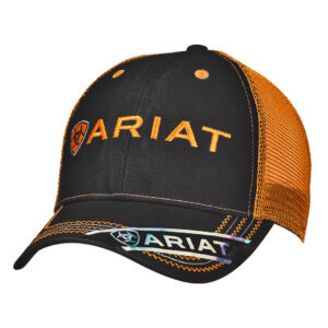 Ariat Blk/Orange Mesh Ball Cap