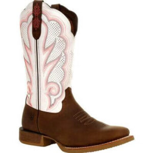 Durango Lady Rebel Pro White Ventilated Cowgirl Boots - Trail Brown