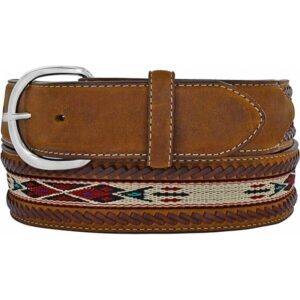 Tony Lama Laced Leather Ribbon Western Belt