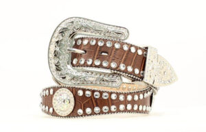 Blazin Roxx Croc Print Bling Western Belt