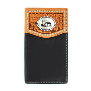 Nocona Leather Praying Cowboy Rodeo Wallet