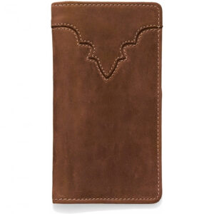 Simple Western Rodeo Leather Wallet - Distressed Brown