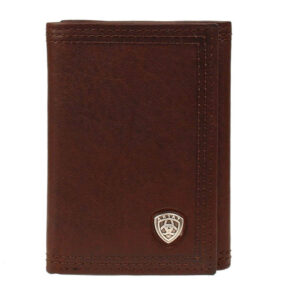 Ariat Trifold Performance Leather Wallet - Dark Copper