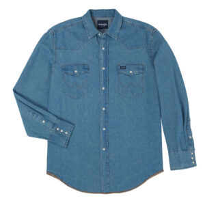 Wrangler Denim Long Sleeve Snap Western Shirt