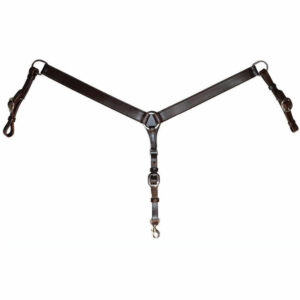 Circle Y Smooth Leather Breast Collar - Walnut
