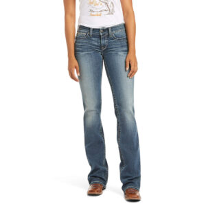 Ariat R.E.A.L Mid-Rise Whipstitch Boot Cut Jeans - Rainstorm
