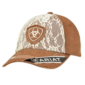 Ariat Distressed Lace Ball Cap - Brown