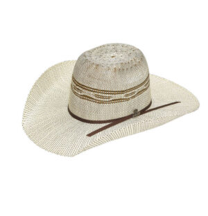 Ariat Bangora Punchy Straw Cowboy Hat - Ivory/Brown