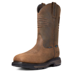 Ariat Workhog XT Patriot Work Boots H20/Safety Toe - Distressed Brown