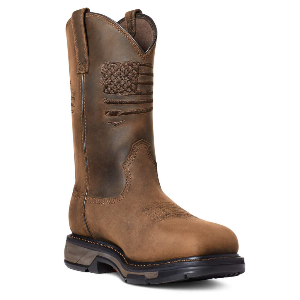 Ariat Workhog XT Patriot Work Boots H20/Safety Toe - Distressed Brown ...