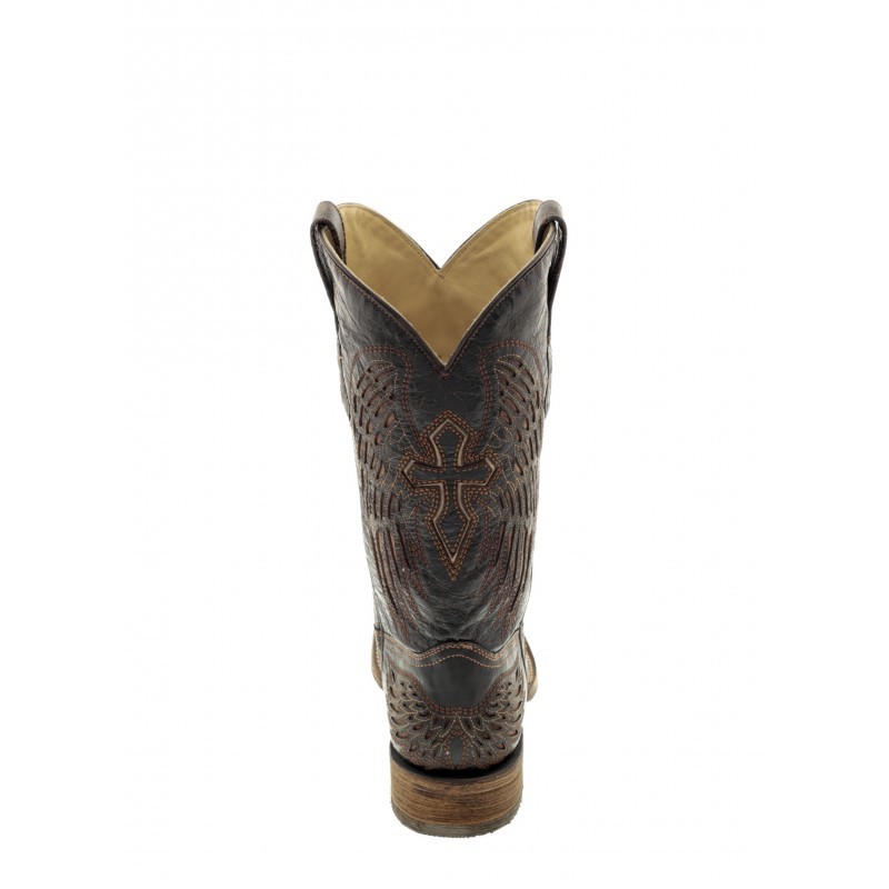 Corral Cross & Wings Cowboy Boots - Brown - Al-Bar Ranch