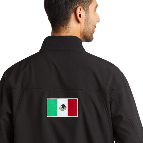 Ariat Mexico Team Softshell Jacket in Black Back View Close