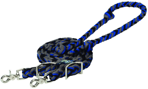 Braided Ecoluxe Rein Black and Blue