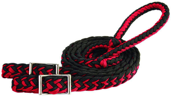 Braided Nylon Rein Red & Black