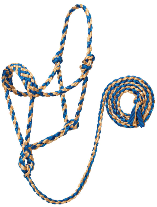 Braided Rope Halter in Blue & Tan