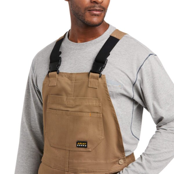 Ariat Rebar Duracanvas™ Stretch Insulated Bib in Khaki Upper Front