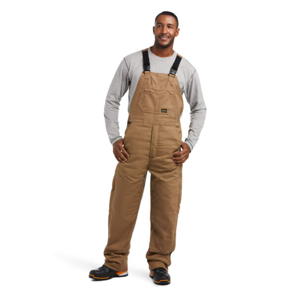 Ariat Rebar Duracanvas™ Stretch Insulated Bib in Khaki Full View