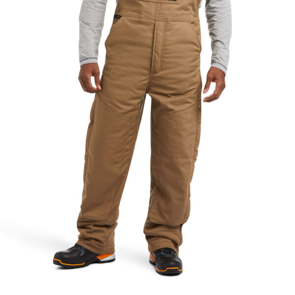 Ariat Rebar Duracanvas™ Stretch Insulated Bib in Khaki Lower Front