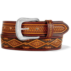 Clayton Basket Stamp Leather Western Belt C42754