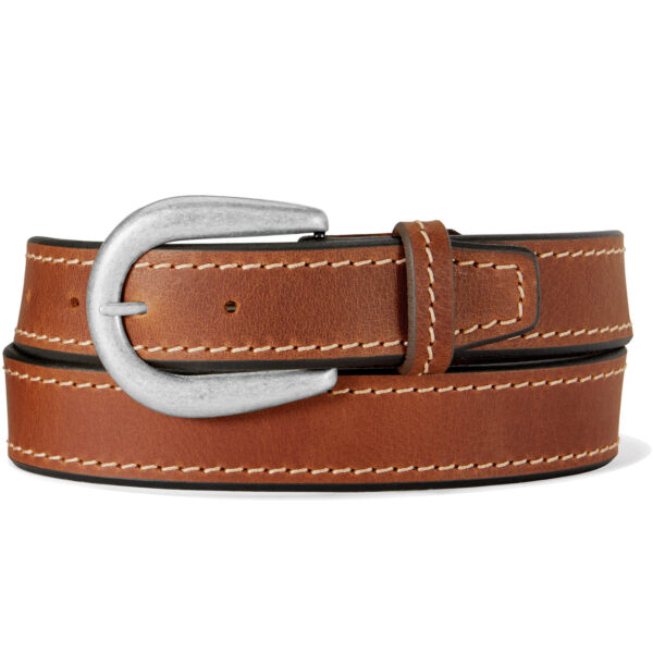Brown leather western belt.