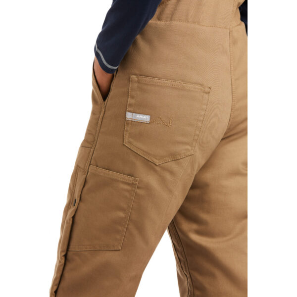 Ariat Rebar Duracanvas™ Stretch Insulated Big in Field Khaki Side Storm Flap View