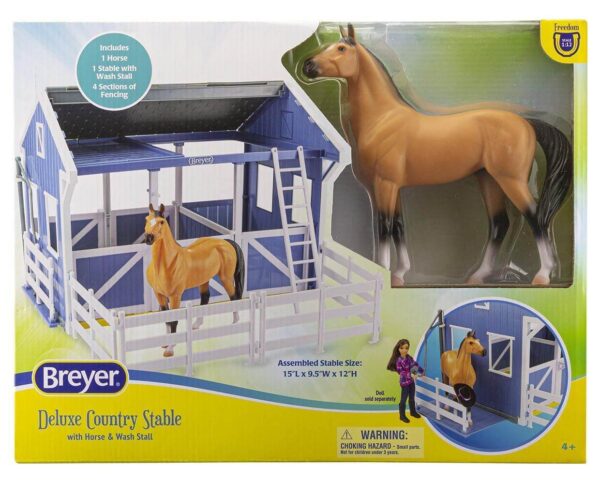 The box for the Breyer Deluxe Country Stable with Horse.