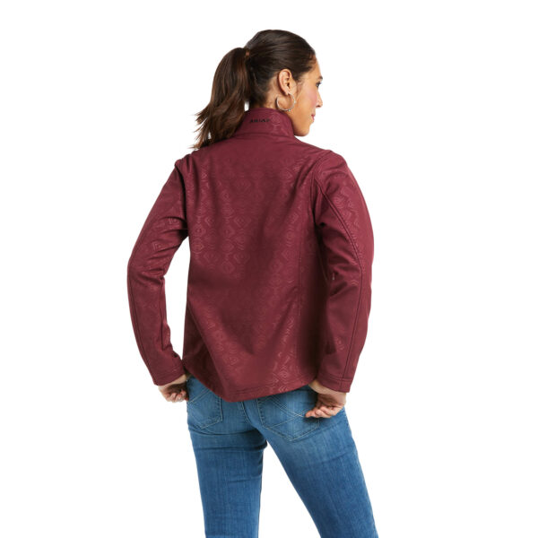Ariat Windsor Wine Embossed R.E.A.L.™ Softshell Jacket Back View 2