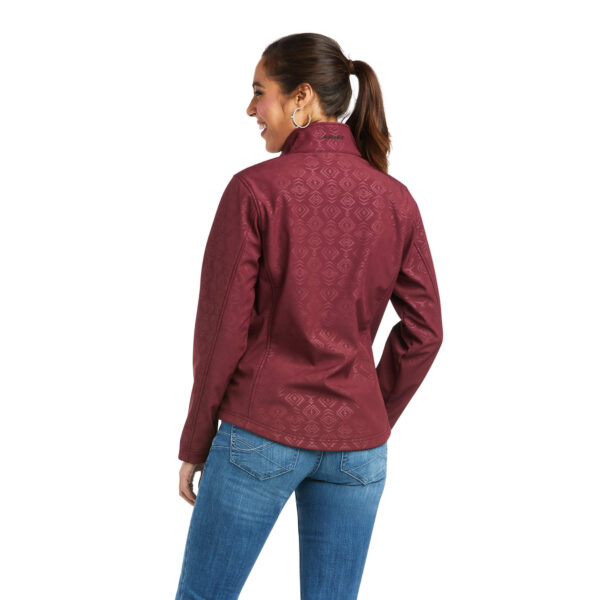 Ariat Windsor Wine Embossed R.E.A.L.™ Softshell Jacket Back View 1