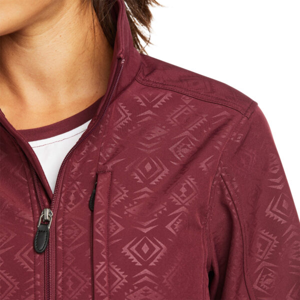 Ariat Windsor Wine Embossed R.E.A.L.™ Softshell Jacket Detail View