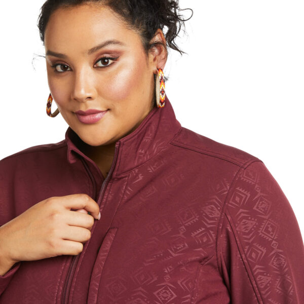 Ariat Windsor Wine Embossed R.E.A.L.™ Softshell Jacket Detail View Plus