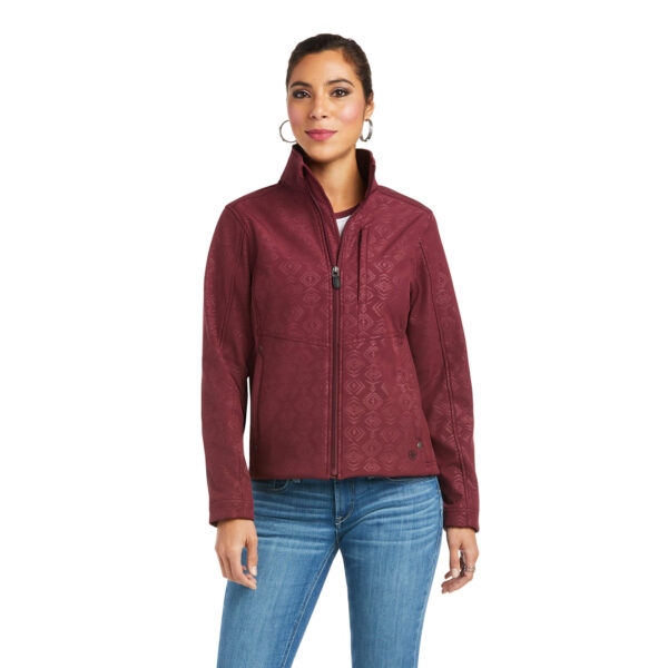 Ariat Windsor Wine Embossed R.E.A.L.™ Softshell Jacket Front View