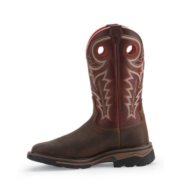 R. Watson Western Work Boot Adobe Brown Buffalo Side