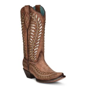 Corral Gold Sequin Inlay Cowgirl Boots
