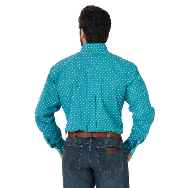 Wrangler Classic Western Shirt In Teal Back View