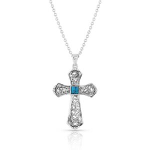 Cathedral Curves Silver Cross Necklace
