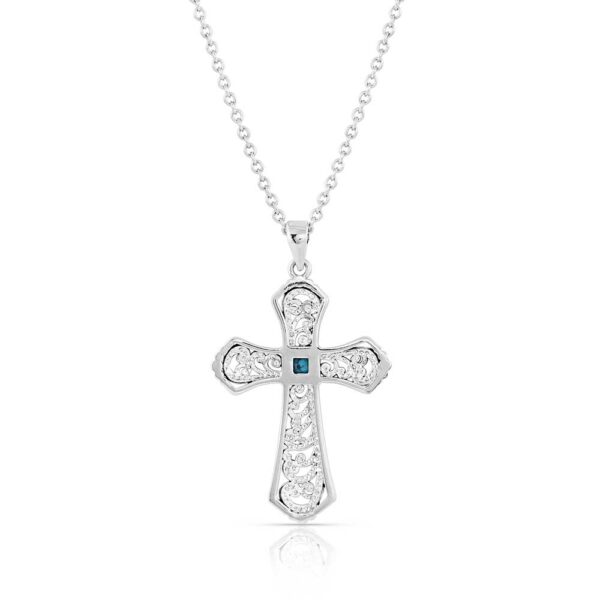 Cathedral Curves Silver Cross Necklace Back