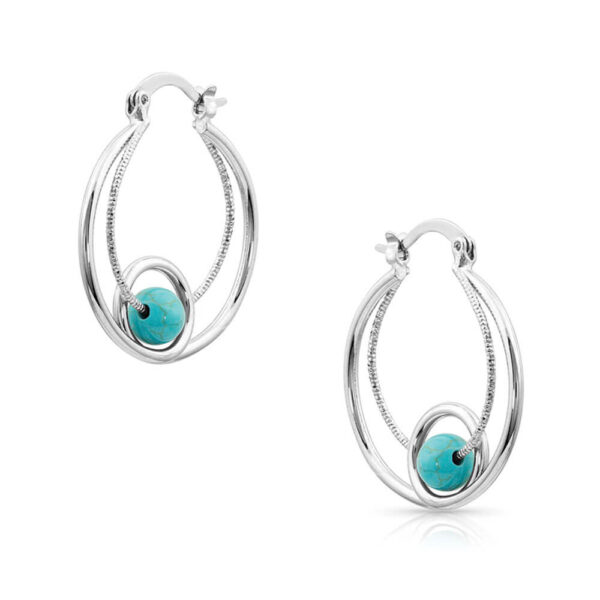 Tangled Turquoise Hoop Earrings