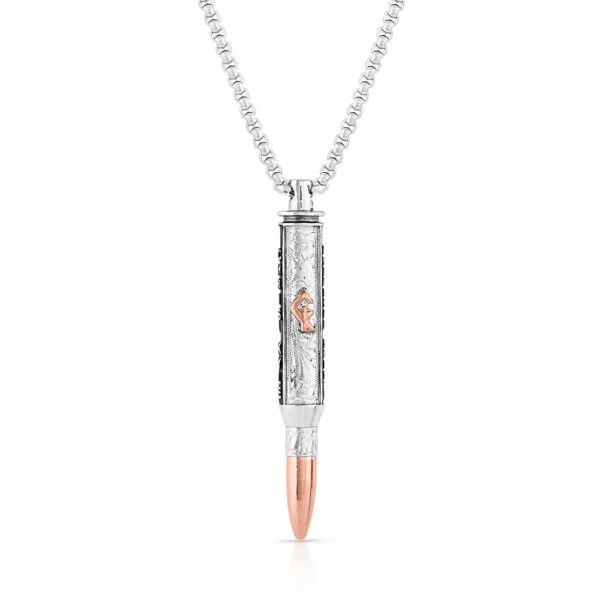 I'll Cover You Sniper Bullet Necklace Back