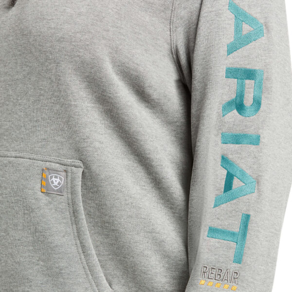 Ariat Rebar Heather Grey Hoodie Detail