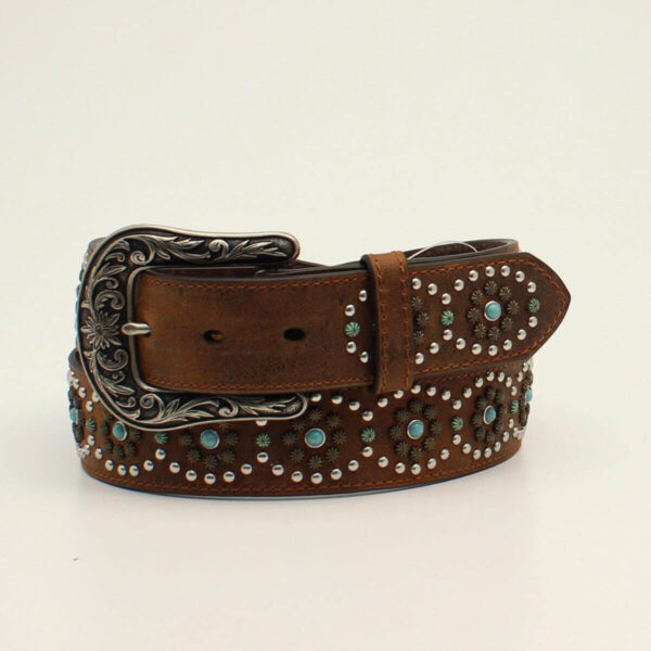 Nocona Circle and Turquoise Stud Belt