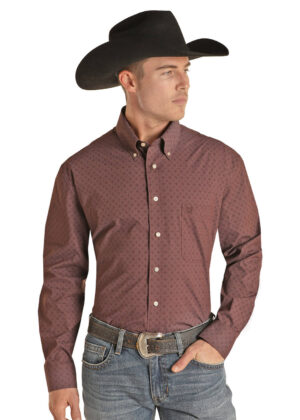 Rock & Roll Cowboy Burgundy Western Shirt
