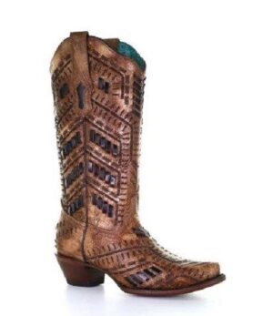 Corral Buckstitch Snip Toe Boot