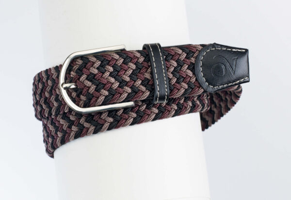 Ovation Braided Stretch Belt Tan and Black