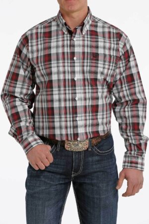 Cinch Burgundy Plaid Western Shirt