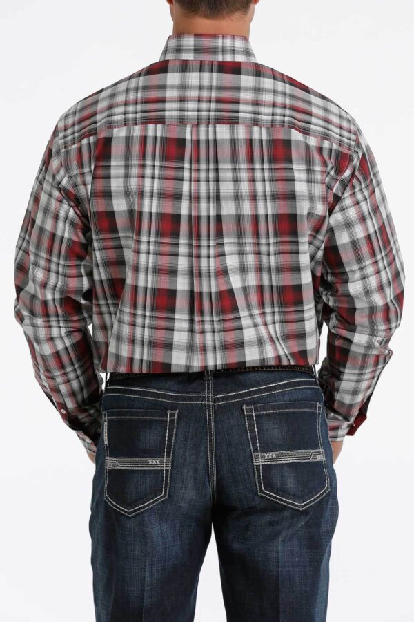 Cinch Burgundy Plaid Western Shirt Back