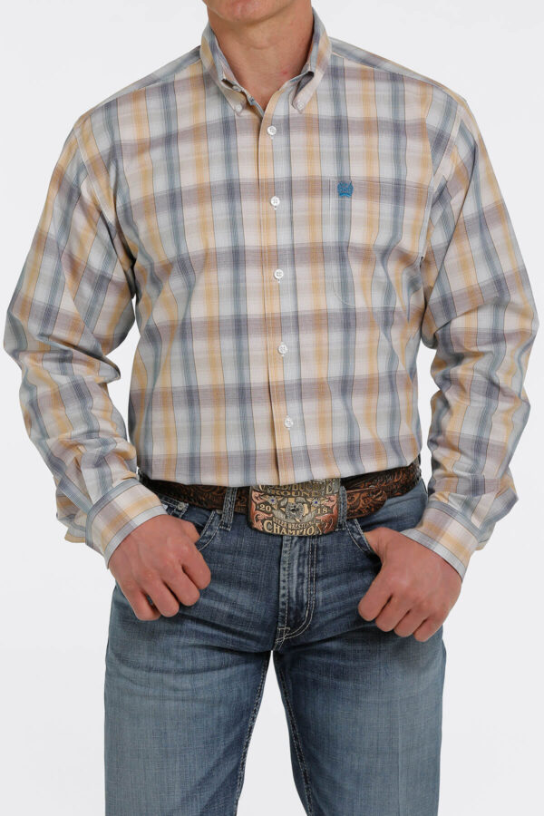 Cinch Tan & Blue Plaid Shirt