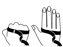 Glove size chart with tape measure showing how to find a properly fitting glove.