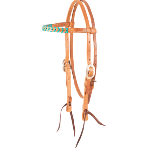 Colored Lace Broadband Headstall Turquoise