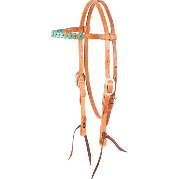 Colored Lace Broadband Headstall Turquoise