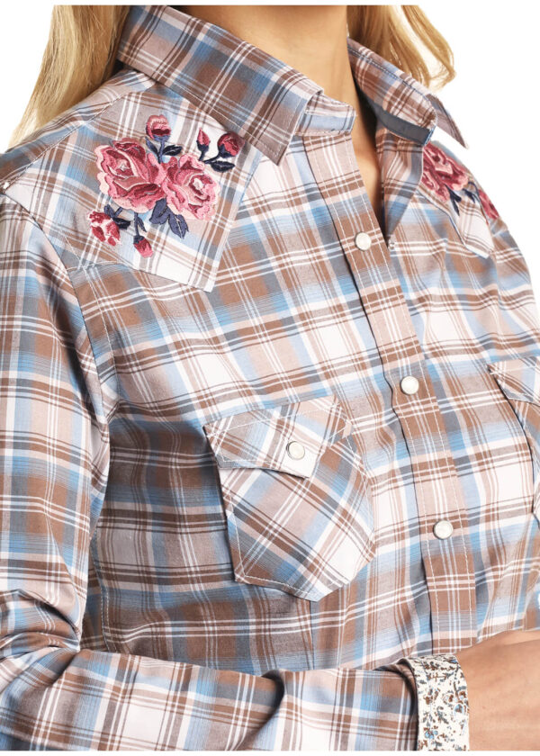 Rough Stock Embroidered Yoke Plaid Shirt Detail